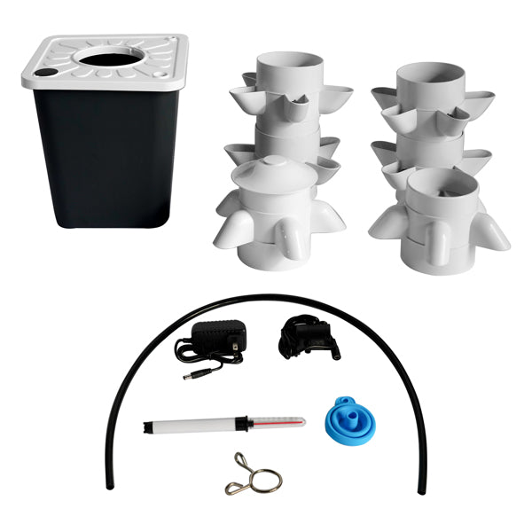 Black Vertical Hydroponic Tower System for Indoor & Outdoor Gardening