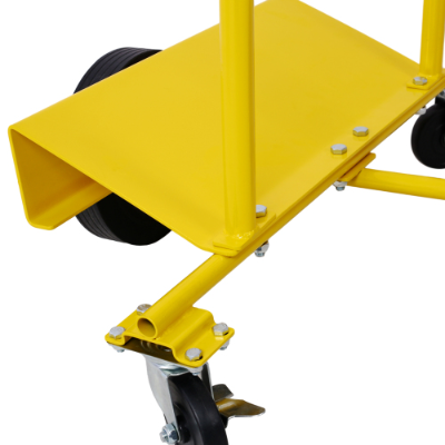 Heavy-Duty Steel Drywall Panel Cart – Yellow Sheet Dolly with Brakes