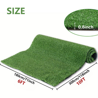 6FT x 10FT Artificial Grass Rug with Drainage – 15mm Realistic Turf Mat