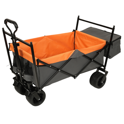 Purple Collapsible Wagon with Canopy and Mosquito Net – Heavy Duty All-Terrain Stroller Cart