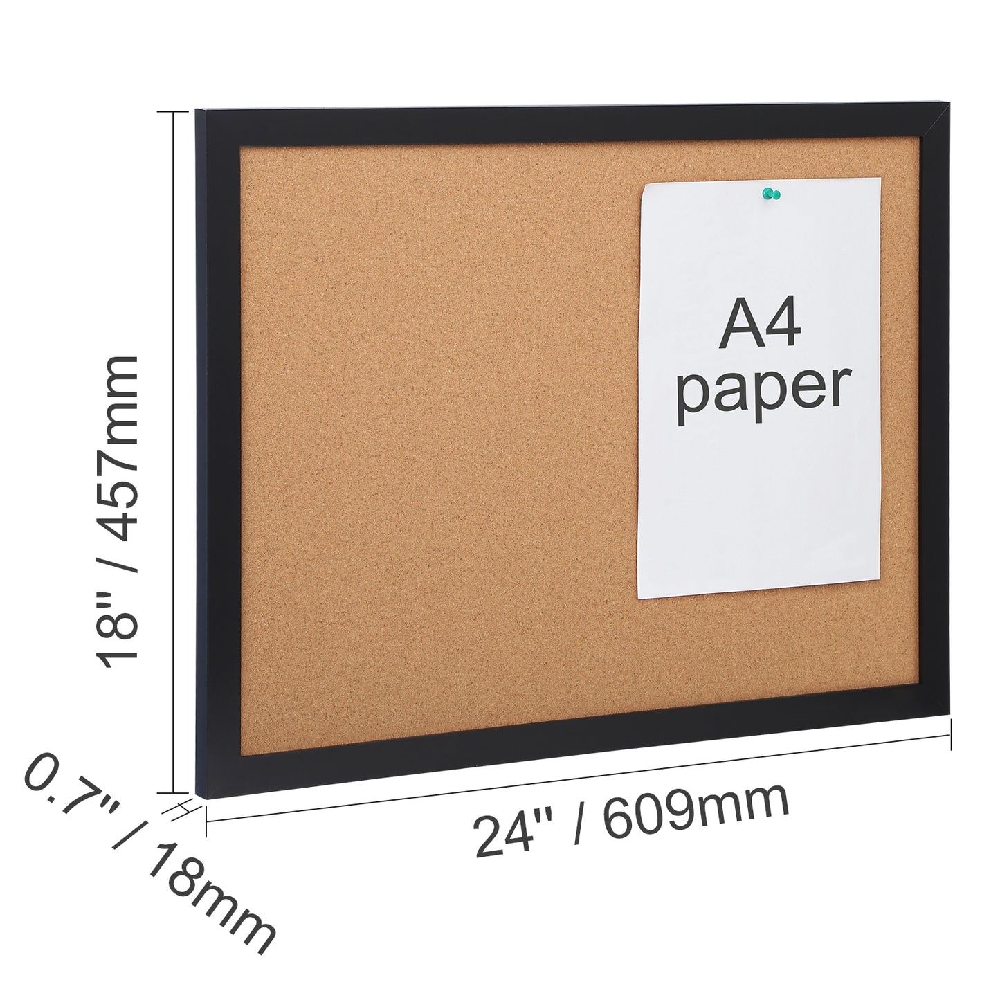 Double-Sided Cork Bulletin Board for Home and Office