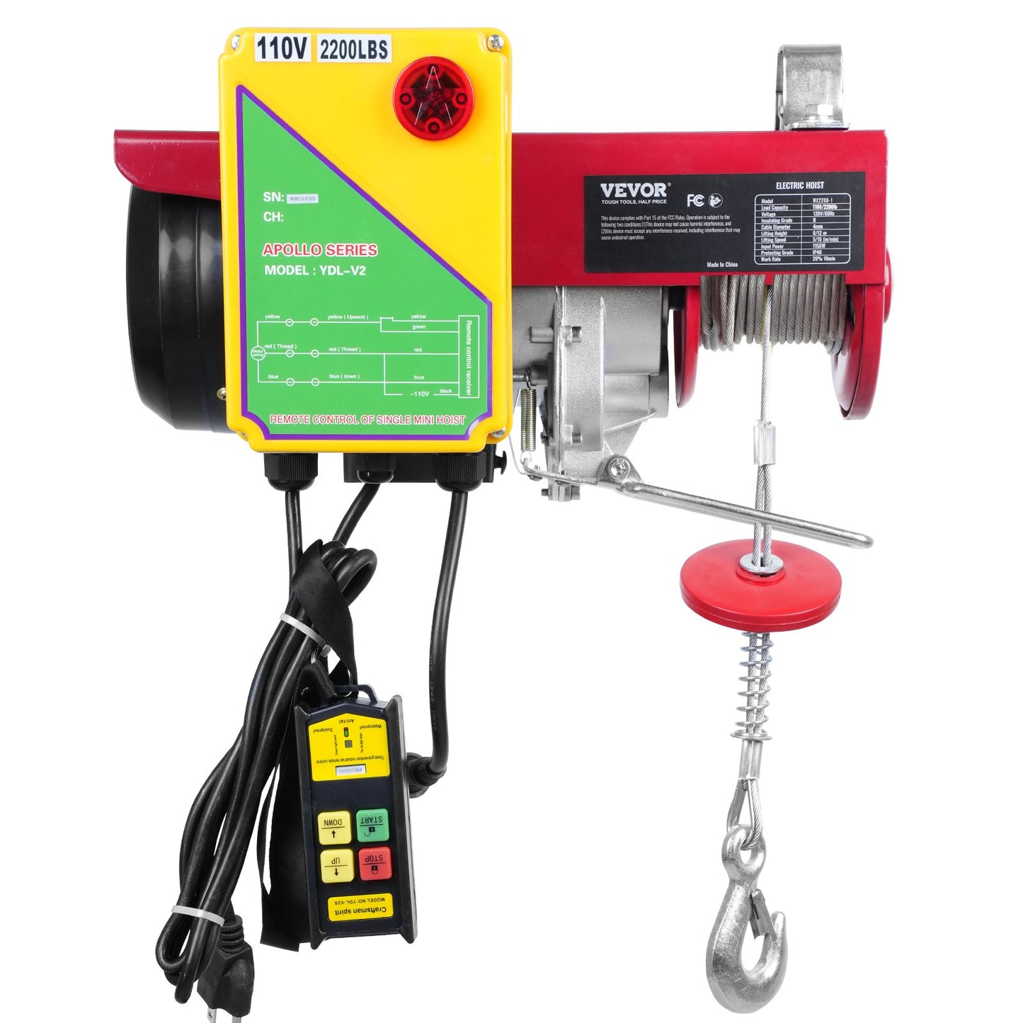 Wireless Electric Attic Lift Hoist with Remote Control – 2200 lbs Capacity