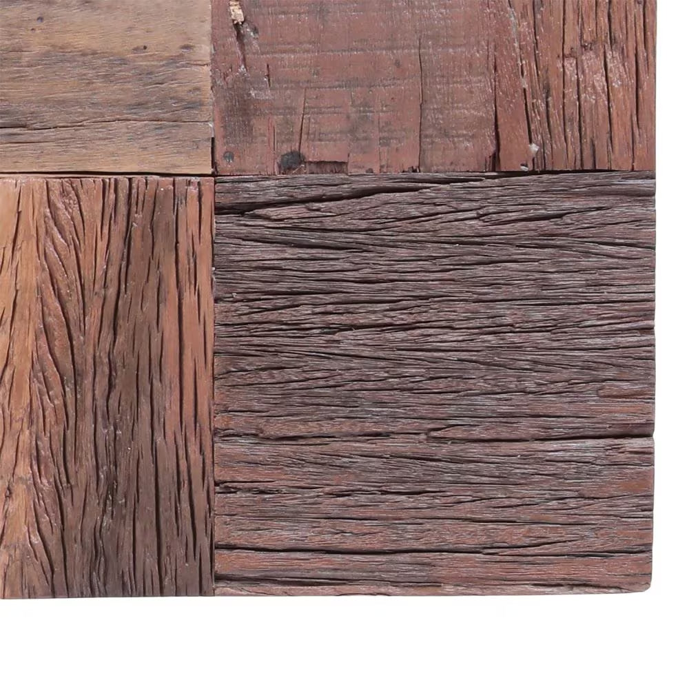 Boho Recycled Wood Console Table with Silver Steel Frame