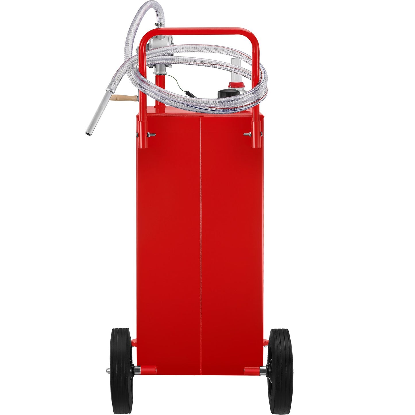 30 Gallon Portable Fuel Caddy with Manual Pump and Wheels – Red