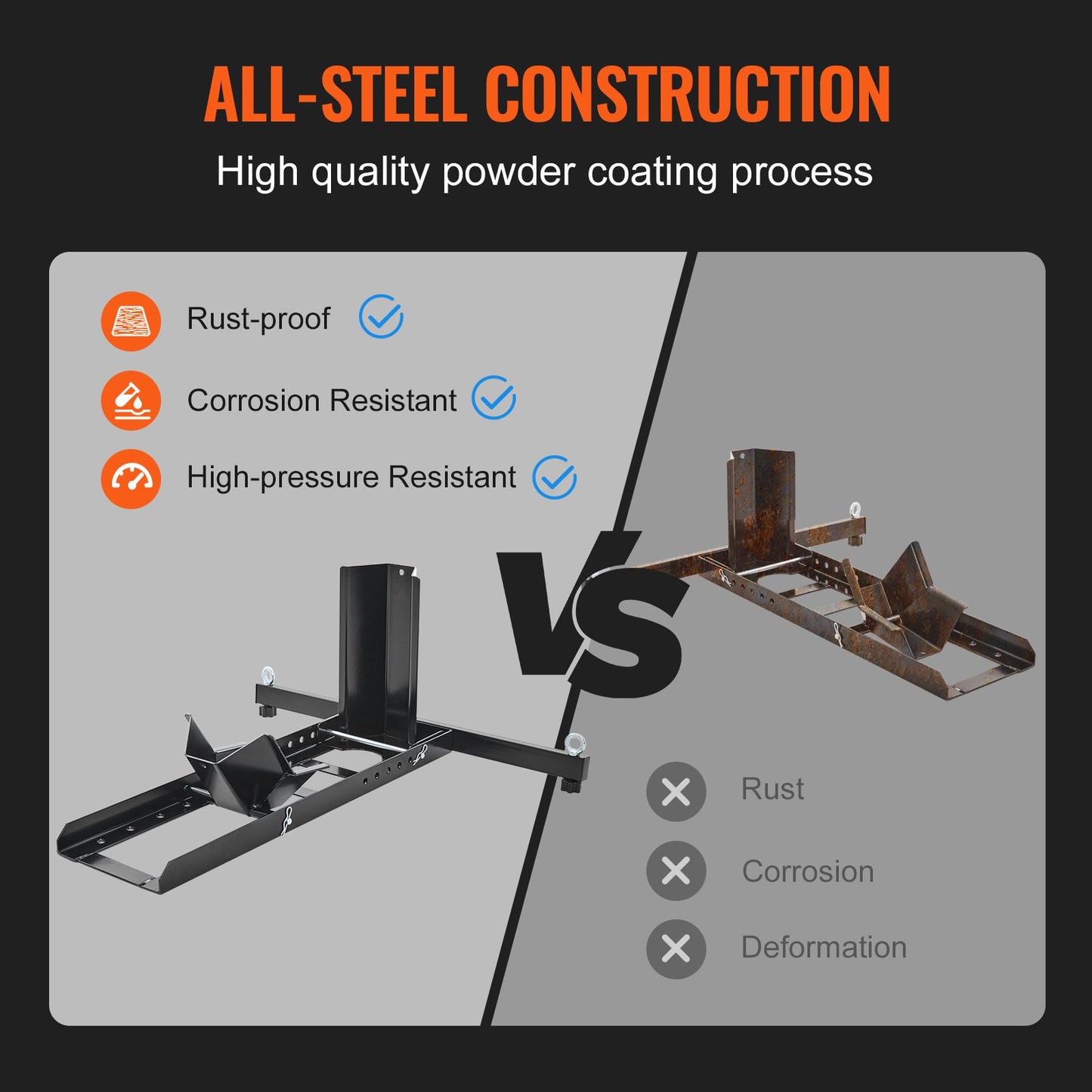 Heavy-Duty Motorcycle Front Wheel Chock Stand - 1800 lbs Capacity