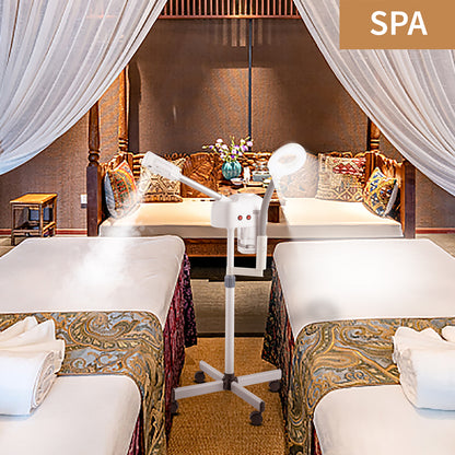 2-in-1 Facial Steamer with Magnifying Lamp – Rolling Base and Adjustable Height