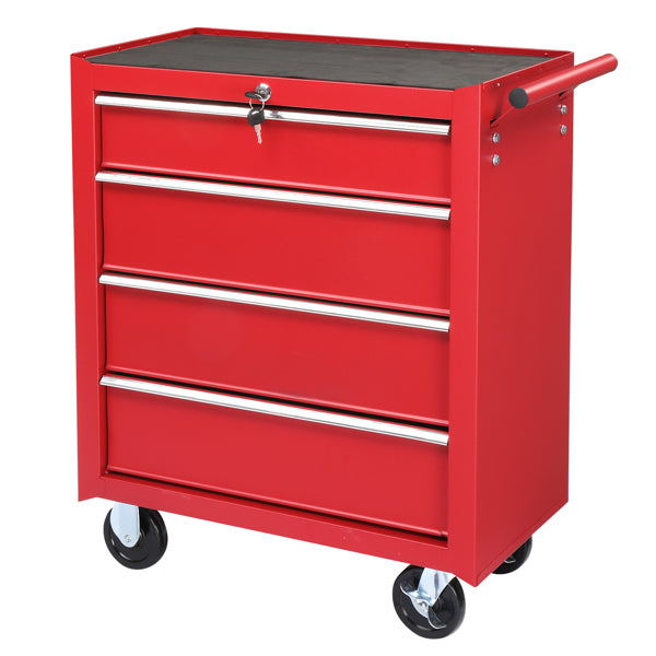 Steel Tool Cart with 4 Drawers and Rolling Wheels