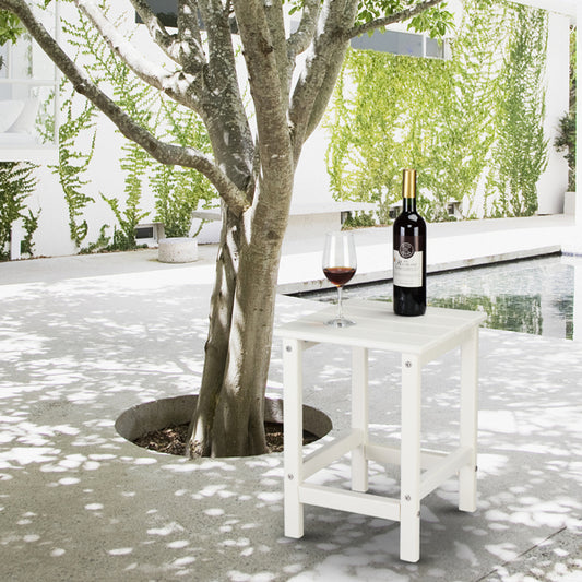 White HDPE Square Side Table