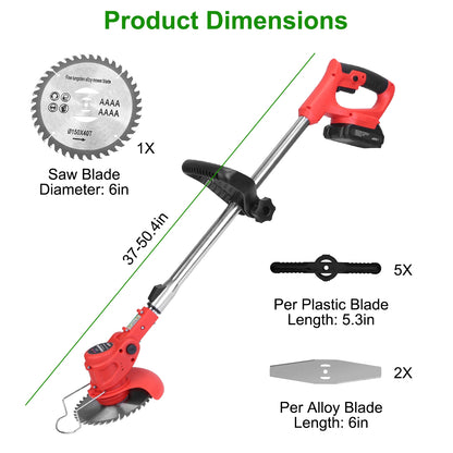 Cordless Adjustable Telescopic Grass & Weed Trimmer