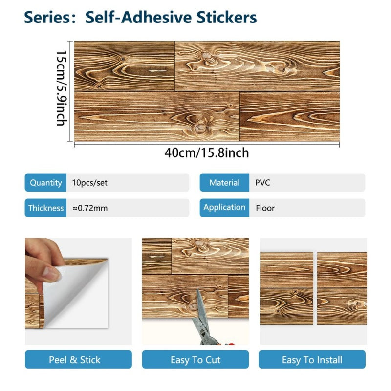 Wood Grain Peel and Stick Floor Decal – Non-Slip Self-Adhesive Flooring Tile