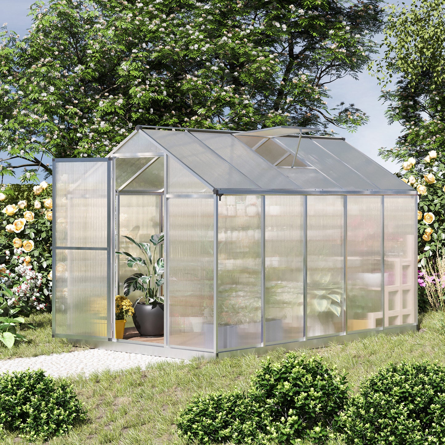 Walk-In Polycarbonate Winter Greenhouse – 10' x 6'
