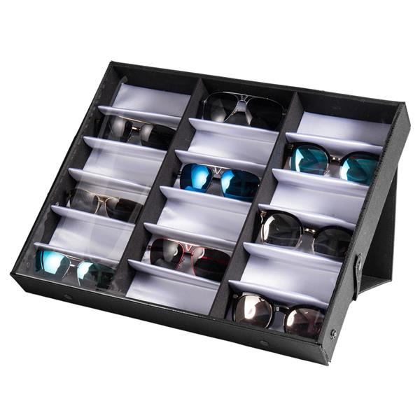 18-Slot Glasses and Sunglasses Storage Display Case