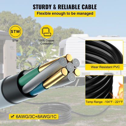 Heavy Duty Generator Power Cord with Twist Lock Connectors