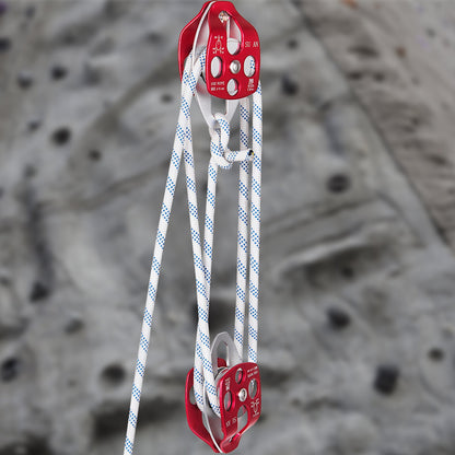 Double Pulley Block and Tackle with 100ft Rope