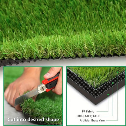 Premium 3ft x 16ft Artificial Grass Turf with Drainage Holes