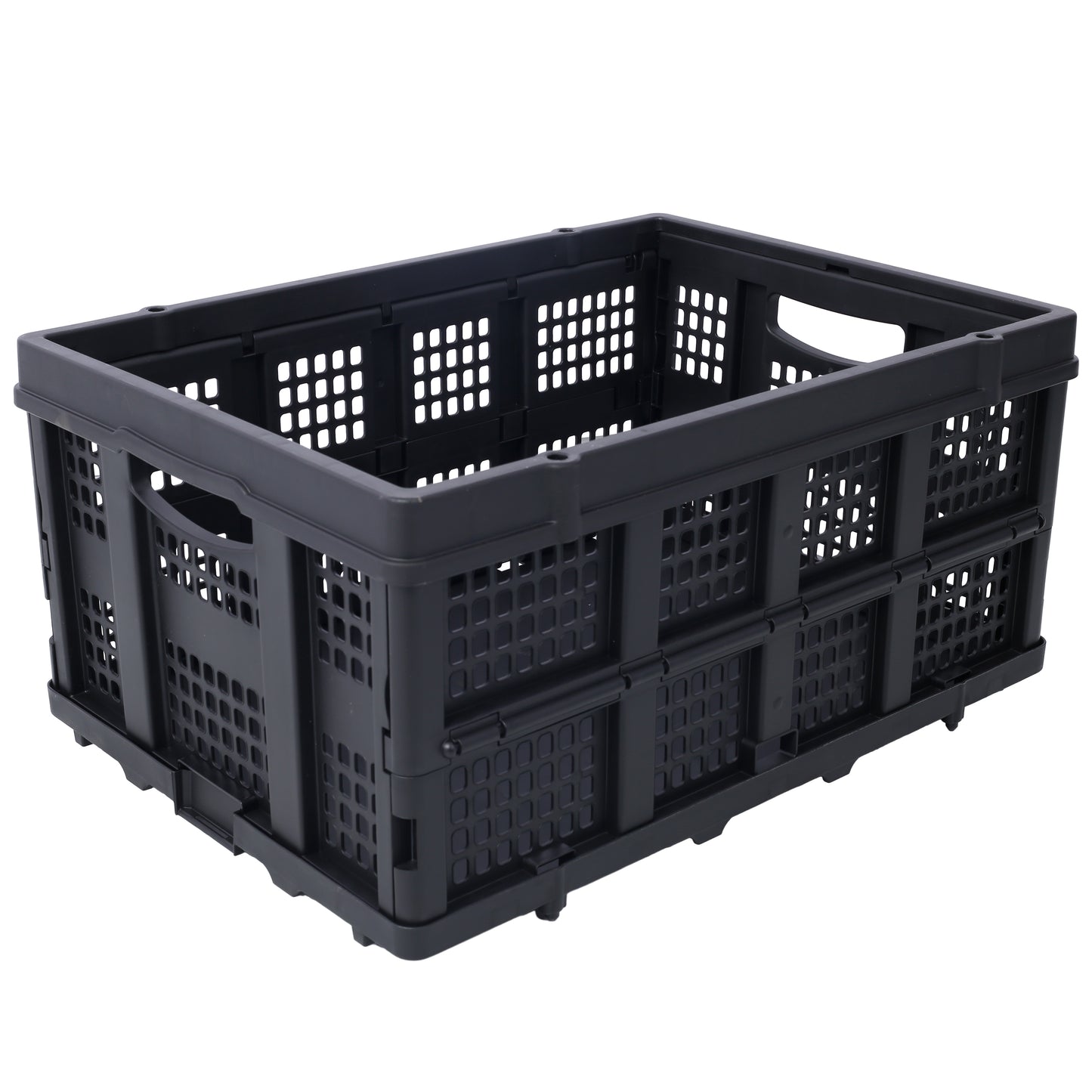 Foldable Heavy-Duty Utility Cart with Basket and Swivel Wheels