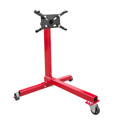 Heavy Duty 750lbs Rotating Engine Stand with Casters - Red