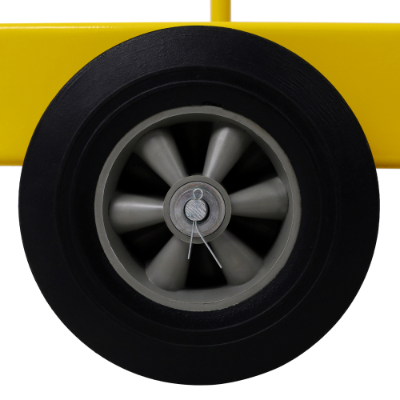 Heavy-Duty Steel Drywall Panel Cart – Yellow Sheet Dolly with Brakes