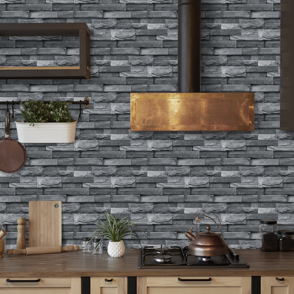 Light Grey Stone Tile Peel and Stick Wallpaper - Waterproof & Self-Adhesive