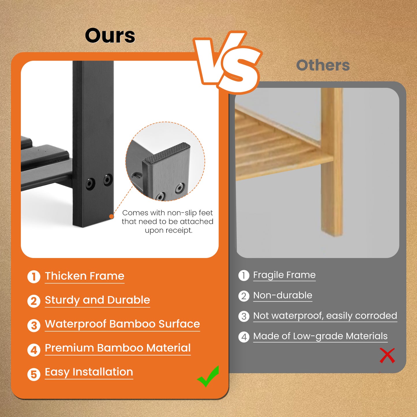 3-Tier Bamboo Shoe Rack Bench with Storage Shelves