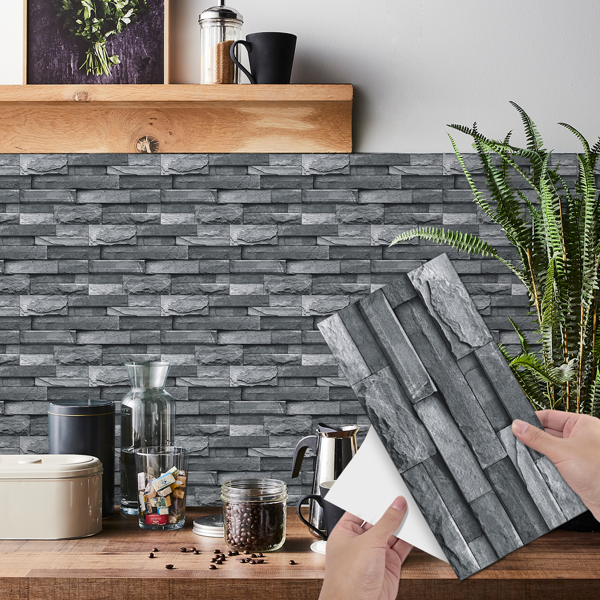 Light Grey Stone Tile Peel and Stick Wallpaper - Waterproof & Self-Adhesive