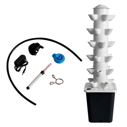 Black Vertical Hydroponic Tower System for Indoor & Outdoor Gardening