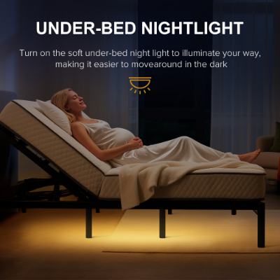 Twin XL Adjustable Bed Frame with Massage, USB Ports & LED Light
