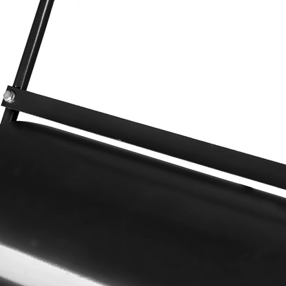 Black Steel Lawn Roller — 19 Inch Push/Tow Garden Drum