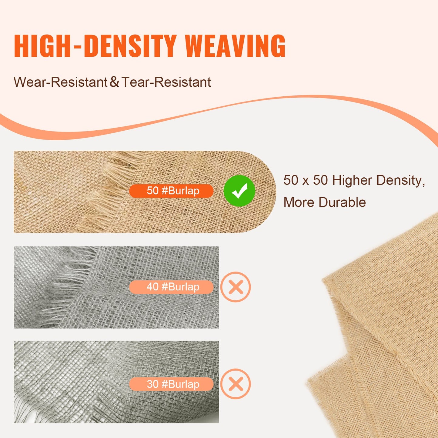 Natural Burlap Fabric Roll Tree Wrap – 40 inch x 75 ft for Crafts and Garden Use