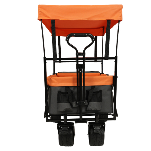 Purple Collapsible Wagon with Canopy and Mosquito Net – Heavy Duty All-Terrain Stroller Cart