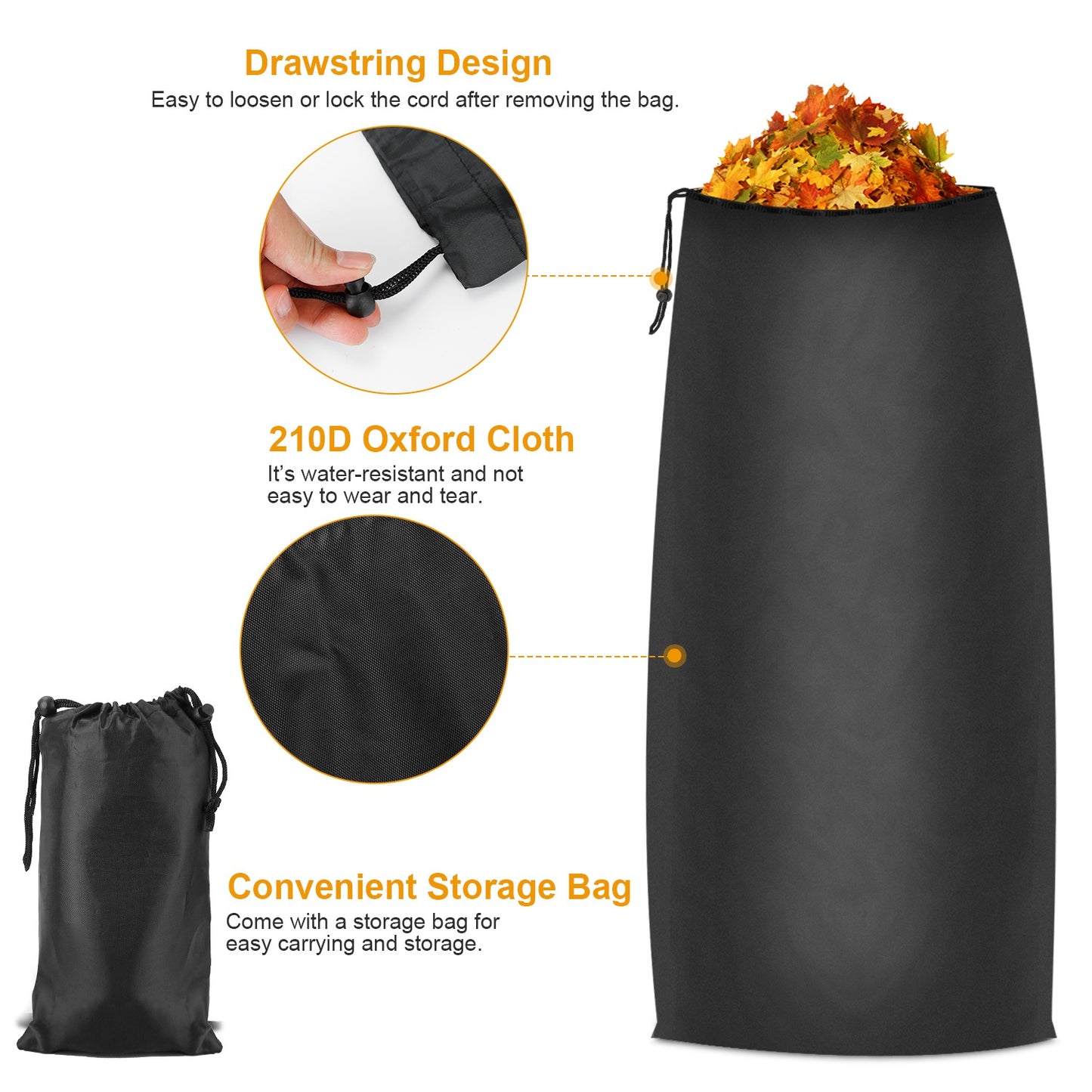 Large Oxford Lawn Tractor Leaf Collection Bag – 54 Cubic Feet