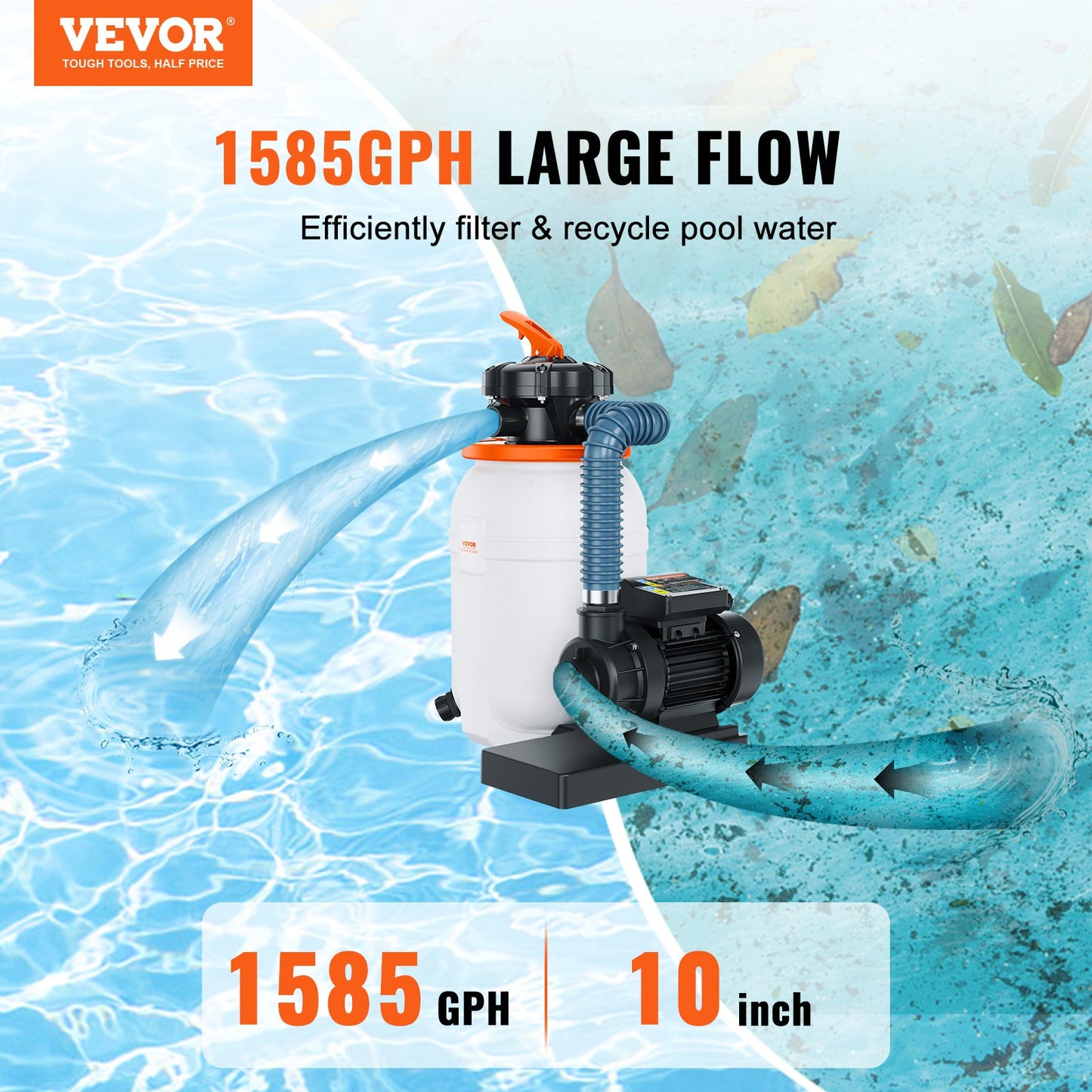 10-Inch Sand Filter Pump System for Above-Ground Pools