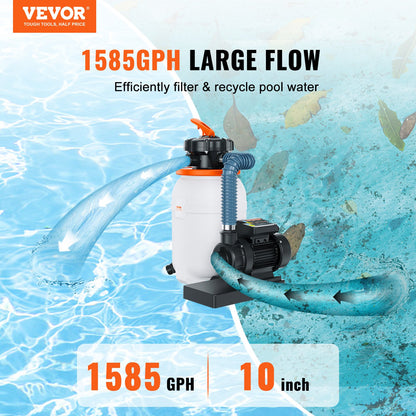 10-Inch Sand Filter Pump System for Above-Ground Pools