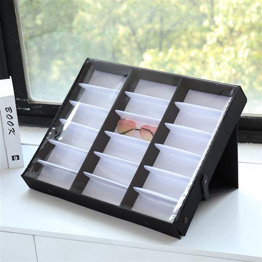 18-Slot Glasses and Sunglasses Storage Display Case