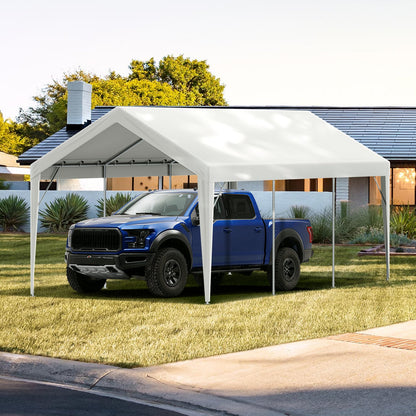 White Waterproof Carport Canopy Replacement Cover 10x20 ft