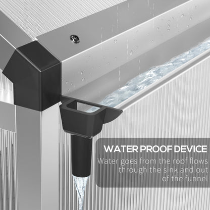 4x6 Clear Polycarbonate Walk-In Greenhouse with Roof Vent