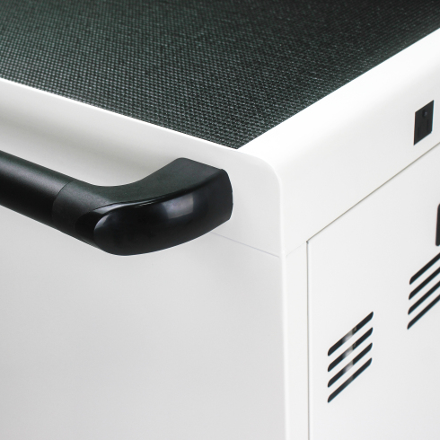 White Steel Mobile Charging Cart and Cabinet for Laptops & Tablets