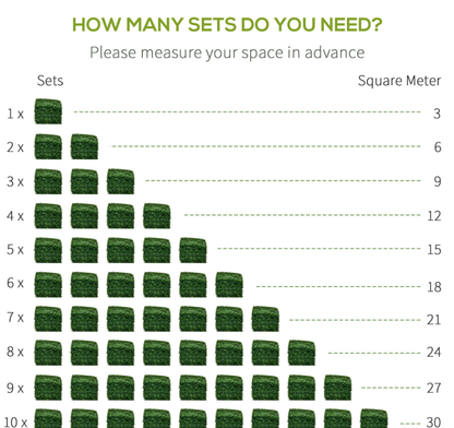 12-Piece Milan Artificial Grass Tiles with Drainage - 19.75" x 19.75" Light Green