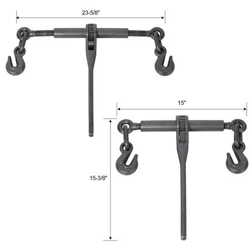 Heavy Duty Ratchet Chain Binders with G70 Hooks - 4 Pack