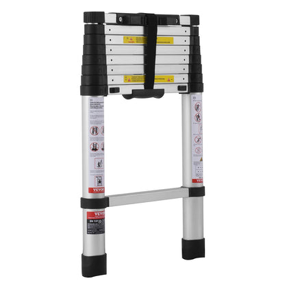 8.5 FT Telescoping Extension Ladder with One-Button Retraction