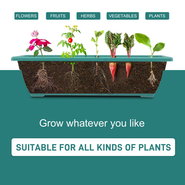 5-Tier Trapezoidal Raised Garden Planter with Green PE Boxes