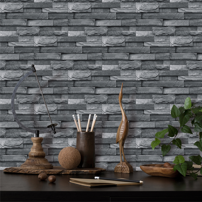 Light Grey Stone Tile Peel and Stick Wallpaper - Waterproof & Self-Adhesive