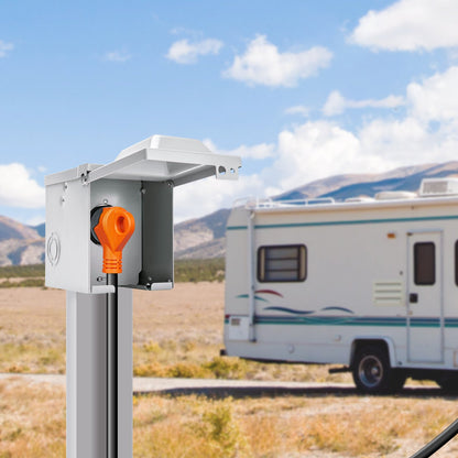 25 Ft 30 Amp RV Extension Power Cord with LED Indicator and 15A Adapter