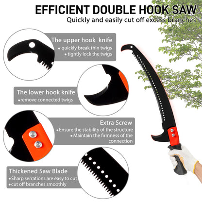 24FT Telescopic Tree Pruner Saw with Rope and Storage Bag