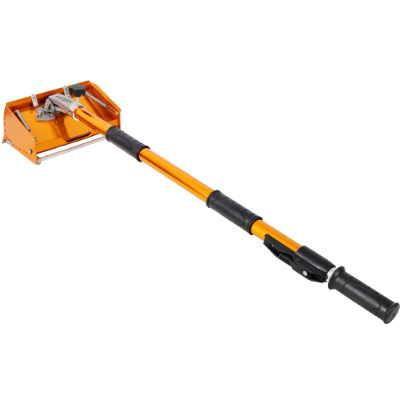 Adjustable Drywall Finishing Tool with Extendable Handle and Mudguard - Orange
