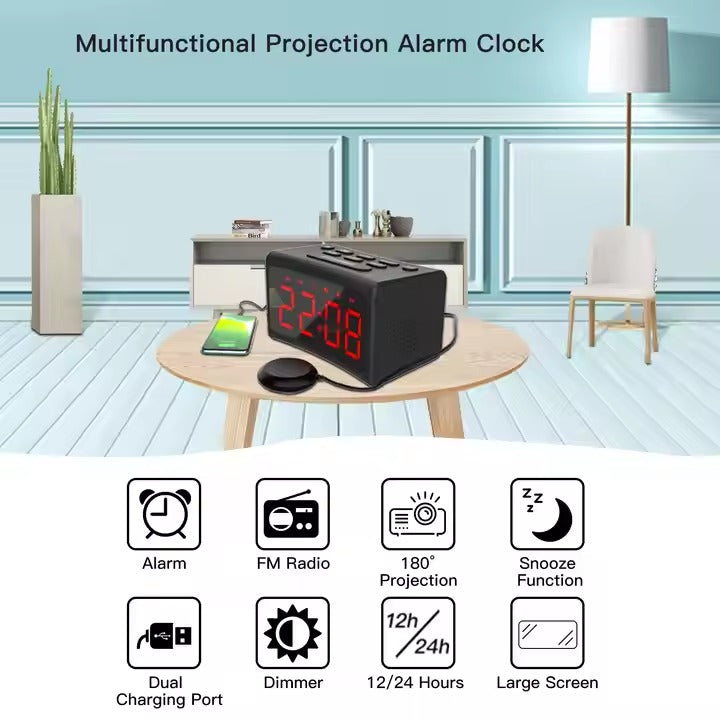 LED Digital Alarm Clock with FM Radio and Large Display