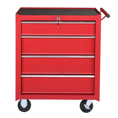 Steel Tool Cart with 4 Drawers and Rolling Wheels
