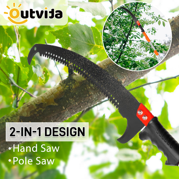 24FT Telescopic Tree Pruner Saw with Rope and Storage Bag