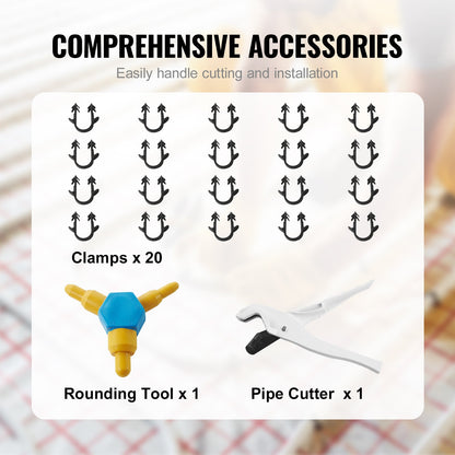 656ft PEX-AL-PEX Radiant Floor Heating Tube with Oxygen Barrier – 5/8" Diameter