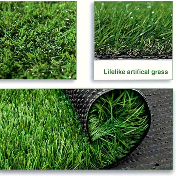 6FT x 10FT Artificial Grass Rug with Drainage – 15mm Realistic Turf Mat